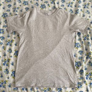 Mens Light Gray Uniqlo T Shirt